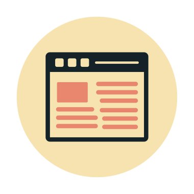 Web sayfası simgesi, vektör illüstrasyonu basit tasarım