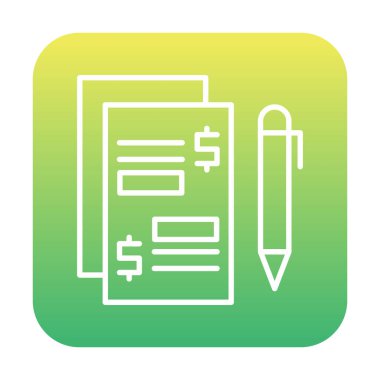 Kalem ikonlu kağıt. Ödenmiş Makaleler konsepti, vektör illüstrasyonu