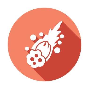 Alev Meteor düz ikon vektör çizimi