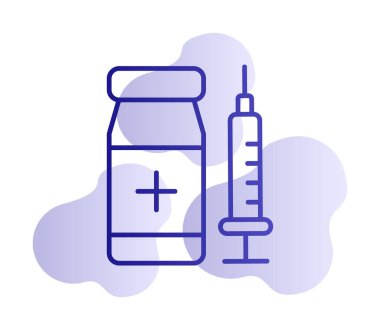 Basit Aşı Simgesi, vektör illüstrasyonu