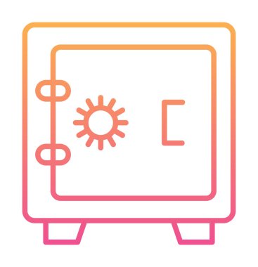 Güvenli simge, loker işareti, vektör illüstrasyonu