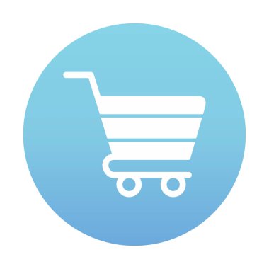 Alışveriş arabası simgesi, vektör çizimi basit tasarım