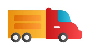 Web ve mobil uygulama tasarımınız için kamyon simgesi vektörü, dağıtım kamyonu logosu konsepti