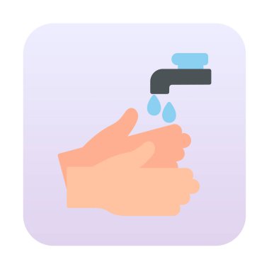 Basit El Yıkama simgesi, vektör illüstrasyonu