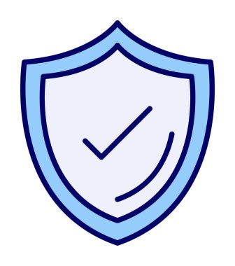 Güvenlik kalkanı simgesi koruma konsepti, vektör illüstrasyonu