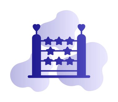 abaküs düz simgesi, vektör illüstrasyonu