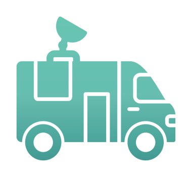 News Van düz vektör simgesi