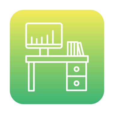 Ofis Masası simgesi. Basit resimleme