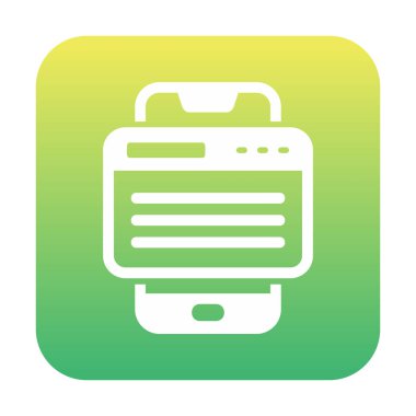 Basit Akıllı Telefon Tarayıcı simgesi, vektör illüstrasyonu