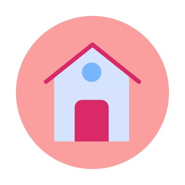 Eve. Web simgesi basit illüstrasyon