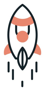 Roket simgesi basit tasarım. vektör illüstrasyonu