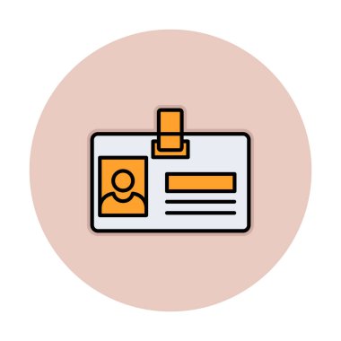 kimlik kartı simgesi, vektör illüstrasyonu basit tasarım