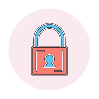 Asma kilit. Web simgesi basit illüstrasyon