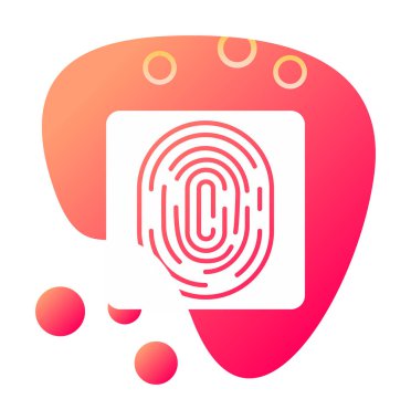 Parmak izi web simgesi vektör illüstrasyonu