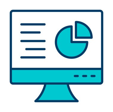 Çevrimiçi Pie Grafik ikonu vektör illüstrasyonu