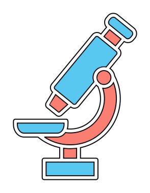 Mikroskop. Web simgesi basit illüstrasyon               