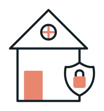 ev güvenlik simgesi, vektör çizim                                    