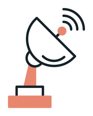 uydu anten simgesi, vektör illüstrasyonu