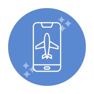 Akıllı telefon ekranında uçak kipi, vektör illüstrasyonu 