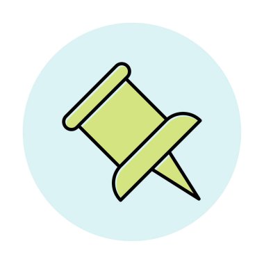 İğne simgesine bas. vektör illüstrasyonu