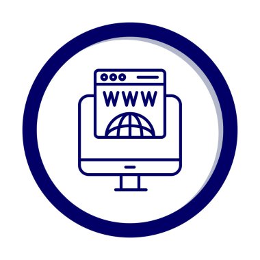 Alan Adı Kayıt Web simgesi vektör illüstrasyonu