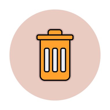 Çöp kutusu vektörü düz simge tasarımı