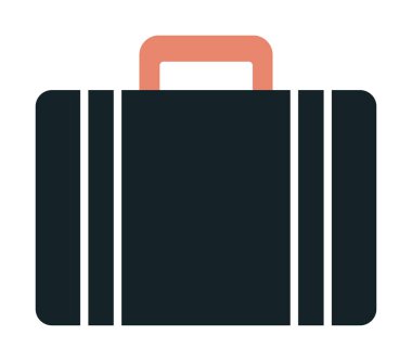 Evrak çantası vektör düz simgesi. İş durumu simgesi, bavul emojisi, vektör illüstrasyonu