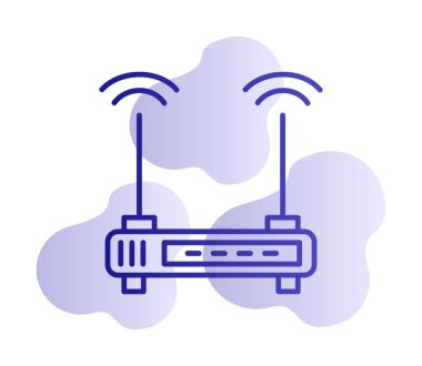 wifi sinyali, Router Aygıt vektör illüstrasyon tasarımı