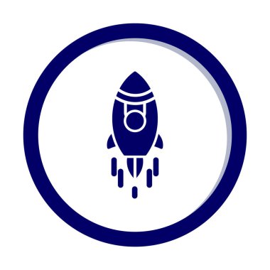 Roket simgesi basit tasarım. vektör illüstrasyonu