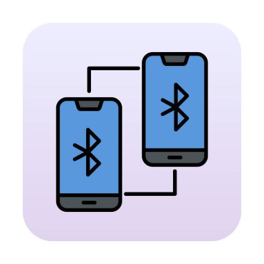 Bluetooth konsept vektör illüstrasyonuna bağlı telefonlar