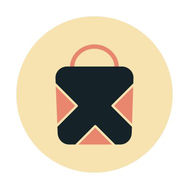 Alışveriş poşeti simgesi, vektör illüstrasyonu basit tasarım