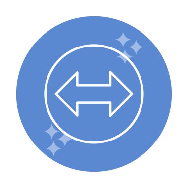 Çift ok sembolü, iki yön, sol, sağ simge, vektör illüstrasyonu