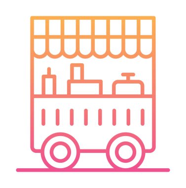 Yemek arabası simgesinin vektör illüstrasyonu 