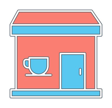 Kahve dükkanı ikonu. Basit logo