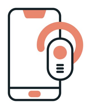 Kulaklık ve akıllı telefon web simgesi, vektör illüstrasyonu