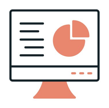 Çevrimiçi Pie Grafik ikonu vektör illüstrasyonu