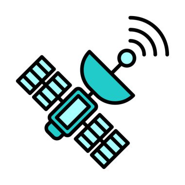 Uydu Simgesi, vektör illüstrasyonu