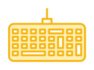 Kablolu klavye simgesinin basit web çizimi