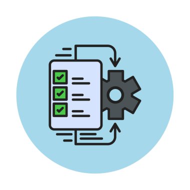 Çalışma akışı simgesi tasarımı, vektör illüstrasyonu                            