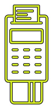 Pos Terminal Düz Simgesi Beyaz Arkaplanda