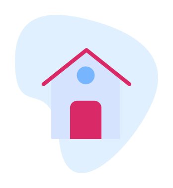 Eve. Web simgesi basit illüstrasyon