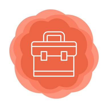 Evrak çantası vektör düz simgesi. İş durumu simgesi, bavul emojisi, vektör illüstrasyonu