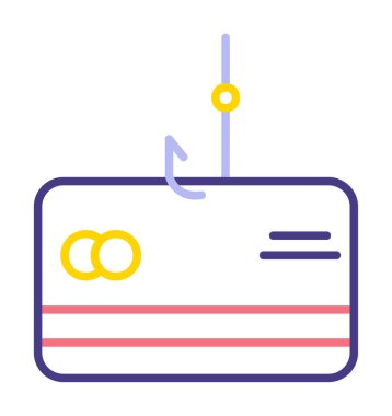  phishing satır simgesi, güvenlik ve hack, vektör 