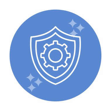 Güvenlik kalkanı simgesi koruma konsepti, vektör illüstrasyonu