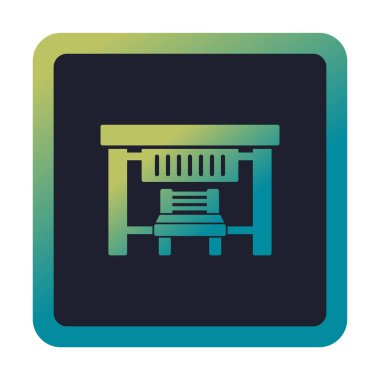 Otobüs Durağı Web simgesi vektör illüstrasyonu