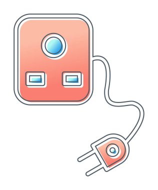 Fiş ve Soket, web simgesi basit tasarım 