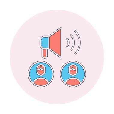 Kamu Tanıtım simgesi vektör illüstrasyonu