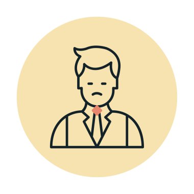 Basit Restoran Yöneticisi simgesi, vektör illüstrasyonu