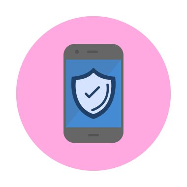 Güvenlik Düz simgesi, Kalkanlı Telefon 