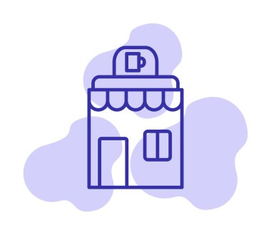 Kafe binası simgesi, vektör illüstrasyonu basit tasarım